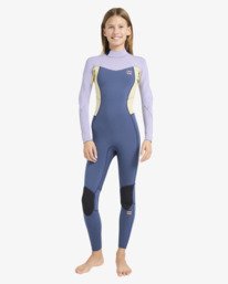 0 3/2mmn Synergy - Wetsuit met een Achterrits voor Meisjes 8-16 Red 24RW251602 Billabong