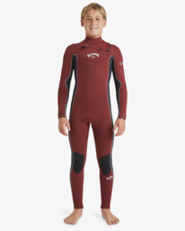 0 4/3mm Absolute Natural - Chest Zip GBS Wetsuit for Boys 8 - 16 Red ABBW100151 Billabong