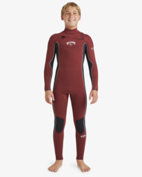 7 4/3mm Absolute Natural - Wetsuit met GBS en een Borstrits voor Jongens 8-16 Red ABBW100151 Billabong