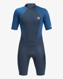 1 2/2mm Intruder - Springsuit met Korte Mouw en Rits op de Rug voor Jongens Blue ABBW500111 Billabong