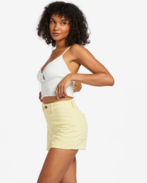 3 Free Fall - Short de Pana para Mujer Amarillo ABJDS00138 Billabong