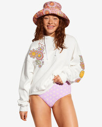 0 Billabong x Smiley Hidden Smiles - Felpa con cappuccio da Donna White ABJFT00368 Billabong