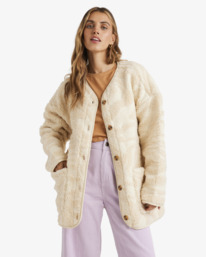 0 Fireside Cosy - Chaqueta polar con botones para Mujer Blanco ABJFT00397 Billabong