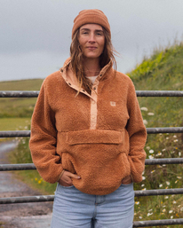 0 Switchback - Fleece met Col voor Dames Brown ABJFT00410 Billabong