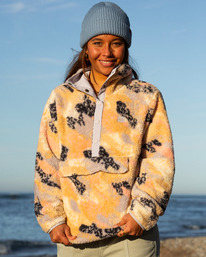 0 Switchback - Fleece met Col voor Dames Gray ABJFT00410 Billabong