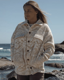 0 Happy Camper - Chaqueta-camisa con botones para Mujer Beige ABJFT00417 Billabong