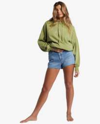 1 So Classic - Sweatshirt com capuz para Mulher Verde ABJFT00460 Billabong