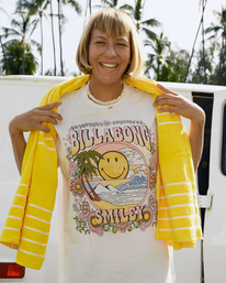 0 Billabong x Smiley True Boy - T-shirt oversize pour Femme Blanc ABJKT00455 Billabong