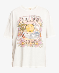 4 Billabong x Smiley True Boy - T-shirt oversize pour Femme Blanc ABJKT00455 Billabong