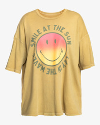 6 Billabong x Smiley True Boy - Oversized T-shirt voor Dames Beige ABJKT00455 Billabong