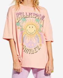 3 Billabong x Smiley True Boy - T-shirt oversize pour Femme Rose ABJKT00455 Billabong