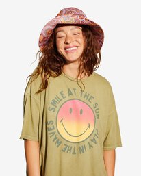 5 Billabong x Smiley True Boy - Oversized T-shirt voor Dames Beige ABJKT00455 Billabong
