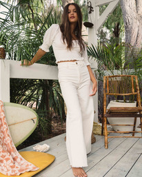 0 Free Fall Cord - Pantalon ample pour Femme Blanc ABJNP00149 Billabong
