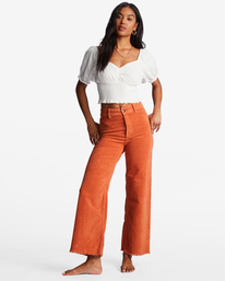 1 Free Fall Cord - Pantalon ample pour Femme Rouge ABJNP00149 Billabong