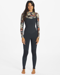 0 4/3mm Salty Dayz - Combinaison de surf zip poitrine pour Femme Noir ABJW100122 Billabong