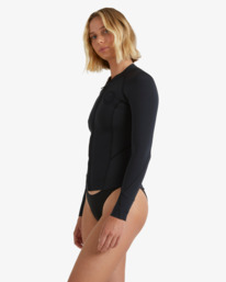 3 1/1mm Peeky  Natural - Front Zip Wetsuit Jacket para Mulher Preto ABJW800108 Billabong