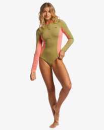 2 A/DIV Biarritz - Maillot une pi&egrave;ce manches longues pour Femme Vert ABJWR00162 Billabong