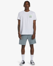 1 Crossfire Wave Washed 18" - Hybrid Submersible Shorts for Men Blue ABYHY03000 Billabong