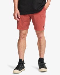 0 Crossfire Wave Washed 18" - Hybrid Submersible Shorts for Men Red ABYHY03000 Billabong