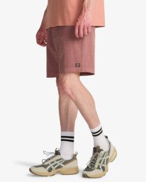 1 Crossfire Wave Washed 18" - Hybrid Submersible Shorts for Men Pink ABYHY03000 Billabong