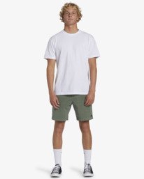 1 Crossfire Wave Washed 18" - Hybrid Submersible Shorts for Men Green ABYHY03000 Billabong