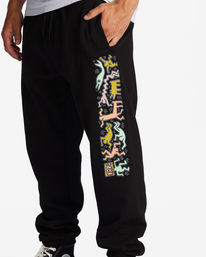 3 Keith Haring Jam - Jogginghose f&uuml;r M&auml;nner Schwarz ABYNP00153 Billabong