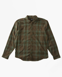5 Coastline Flannel - Logn Sleeve Shirt for Men Brown ABYWT00247 Billabong
