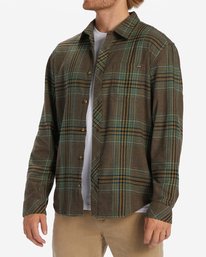 3 Coastline Flannel - Logn Sleeve Shirt for Men Brown ABYWT00247 Billabong