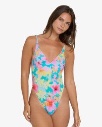 0 Pipe Dreams Deep V One-Piece Blue BL000459 Billabong