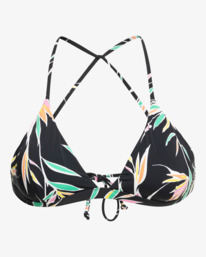 4 Sol Searcher Cross - Cross Back Triangle Bikini Top for Women Black C3ST04BIP2 Billabong