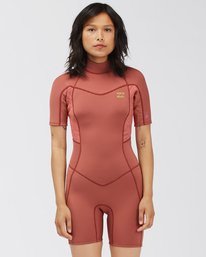 0 2/2mm Synergy 2021 - Springsuit met Korte Mouw en Achterrits voor Dames Red C42G58BIP2 Billabong