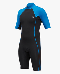 0 2/2mm Absolute 2022 - Back Zip Short Sleeve Springsuit for Men Blue C42M68BIP2 Billabong