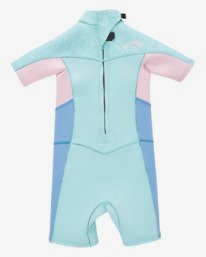 1 3/2mm Synergy - Back Zip Short Sleeve Wetsuit for Toddler Girls 2 - 7  C42T60BIP2 Billabong