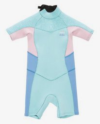 0 3/2mm Synergy - Back Zip Short Sleeve Wetsuit for Toddler Girls 2 - 7  C42T60BIP2 Billabong