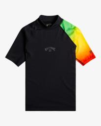 0 Contrast - Kurzärmliger Rashguard mit UPF 50 für Jungen 8 - 14 Schwarz C4KY22BIP2 Billabong