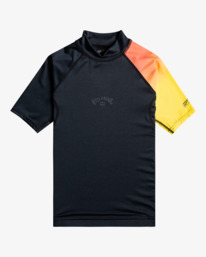 0 Contrast - Kurzärmliger Rashguard mit UPF 50 für Jungen 8 - 14 Schwarz C4KY22BIP2 Billabong
