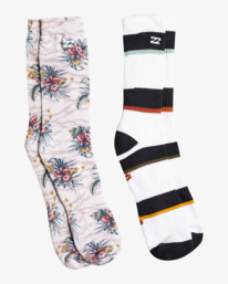 0 Jungle - Crew Socks [2 Pack] for Men Brown C5SO05BIP2 Billabong
