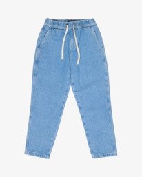 3 Larry Denim - Elasticated Denim Trousers With Drawcord for Boys 8-16 Blue EBBDP03001 Billabong