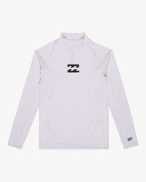 0 Waves All Day - Long Sleeve UPF 50 Rash Vest for Boys 8-16 White EBBWR00100 Billabong