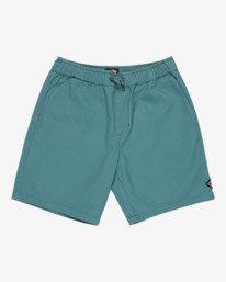 3 Larry Twill - Short de cintura el&aacute;stica para chicos 8-16 Azul EBBWS00115 Billabong