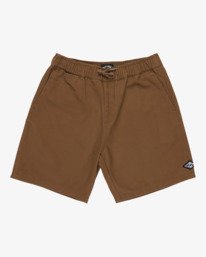 3 Larry Twill - Short de cintura el&aacute;stica para chicos 8-16 Marron EBBWS00115 Billabong
