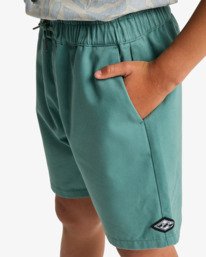 4 Larry Twill - Short de cintura el&aacute;stica para chicos 8-16 Azul EBBWS00115 Billabong