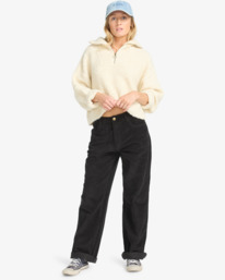 1 Midtown Cord - Fixed Waist Corduroy Trousers for Women Black EBJDP03001 Billabong
