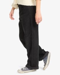 3 Midtown Cord - Fixed Waist Corduroy Trousers for Women Black EBJDP03001 Billabong