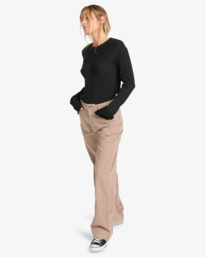 1 Midtown Cord - Pantaloni in velluto a coste a vita fissa da Donna Beige EBJDP03001 Billabong