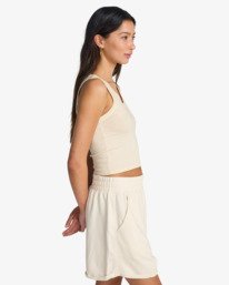 3 So Typical - Short de cintura el&aacute;stica para mujer Blanco EBJFB03004 Billabong