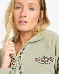 4 Winter Camp - Felpa con semi zip e cappuccio da Donna Green EBJFT00154 Billabong