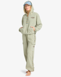 1 Winter Camp - Felpa con semi zip e cappuccio da Donna Green EBJFT00154 Billabong