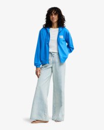 1 Zip Family - Sudadera con capucha y Cremallera para mujer Azul EBJFT00160 Billabong