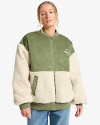 1 New Wave - Veste bombers oversize pour Femme Blanc EBJJK00162 Billabong